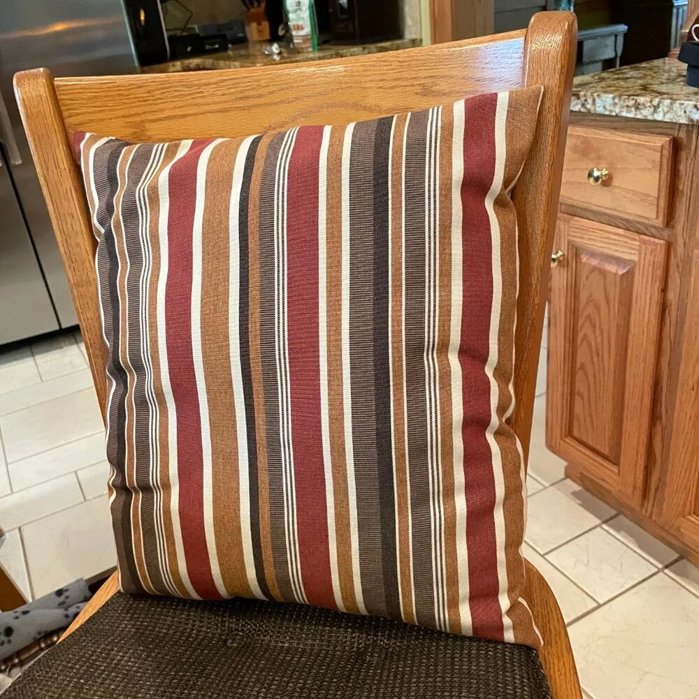 Set of 4 Cushion Source Custom Made Striped Pillows Fall Colors 15